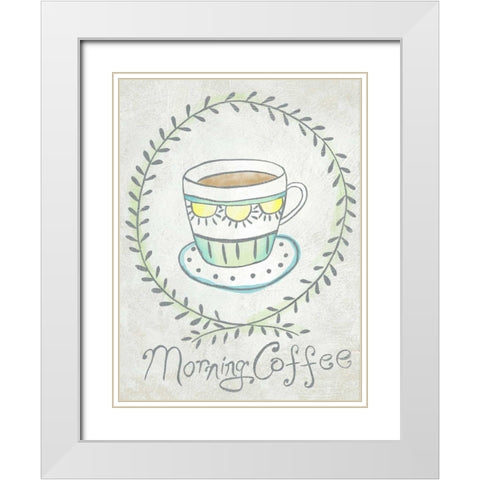 Breakfast Club I White Modern Wood Framed Art Print with Double Matting by Zarris, Chariklia