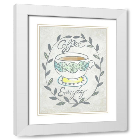 Breakfast Club II White Modern Wood Framed Art Print with Double Matting by Zarris, Chariklia