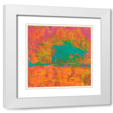 Hifi Abstract II White Modern Wood Framed Art Print with Double Matting by Ray, Elena