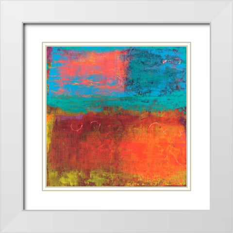 Hifi Abstract III White Modern Wood Framed Art Print with Double Matting by Ray, Elena