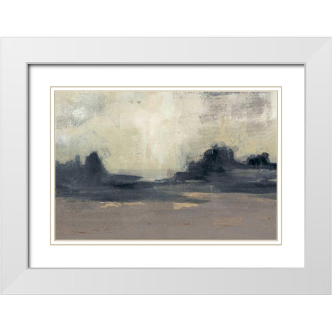 Mountain Silhouette I White Modern Wood Framed Art Print with Double Matting by Goldberger, Jennifer