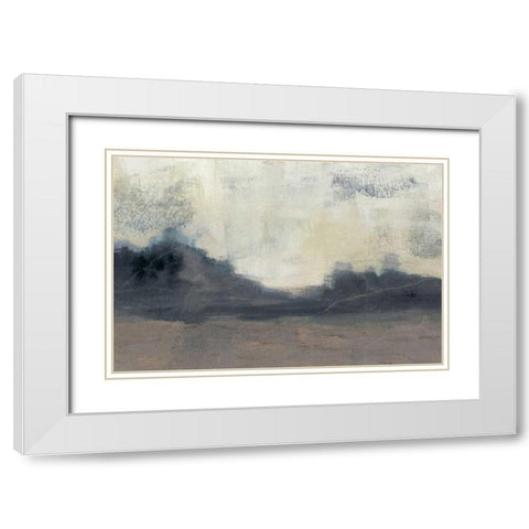 Mountain Silhouette II White Modern Wood Framed Art Print with Double Matting by Goldberger, Jennifer