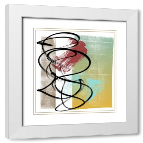 The Rhythm I White Modern Wood Framed Art Print with Double Matting by Saunders, Alonzo