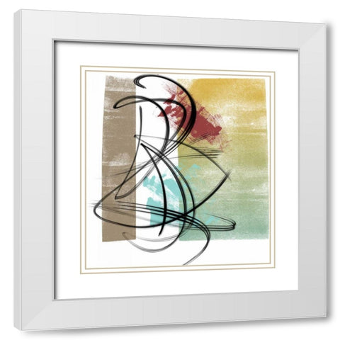 The Rhythm II White Modern Wood Framed Art Print with Double Matting by Saunders, Alonzo