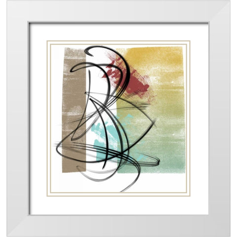 The Rhythm II White Modern Wood Framed Art Print with Double Matting by Saunders, Alonzo