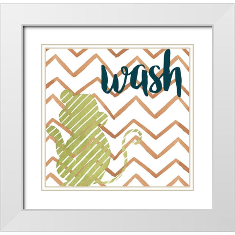 Jungle Bath II White Modern Wood Framed Art Print with Double Matting by Popp, Grace