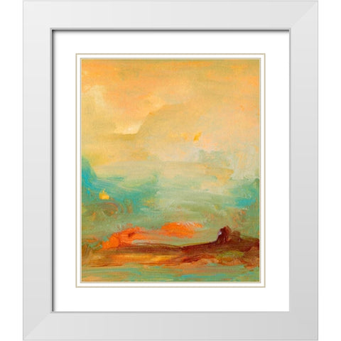 Tropical View  II White Modern Wood Framed Art Print with Double Matting by Gordon, Sharon