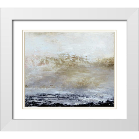 Seasons I White Modern Wood Framed Art Print with Double Matting by Gordon, Sharon
