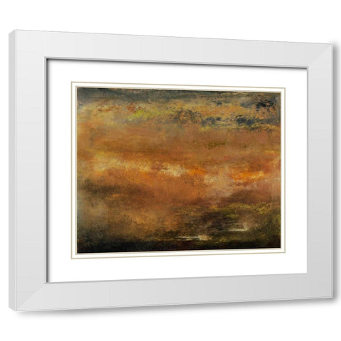 Seasons II White Modern Wood Framed Art Print with Double Matting by Gordon, Sharon