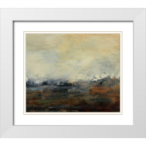 Seasons III White Modern Wood Framed Art Print with Double Matting by Gordon, Sharon
