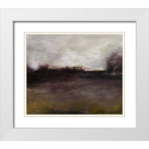 Seasons IV White Modern Wood Framed Art Print with Double Matting by Gordon, Sharon