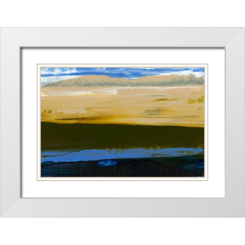Deconstructed View in Blue II White Modern Wood Framed Art Print with Double Matting by Gordon, Sharon