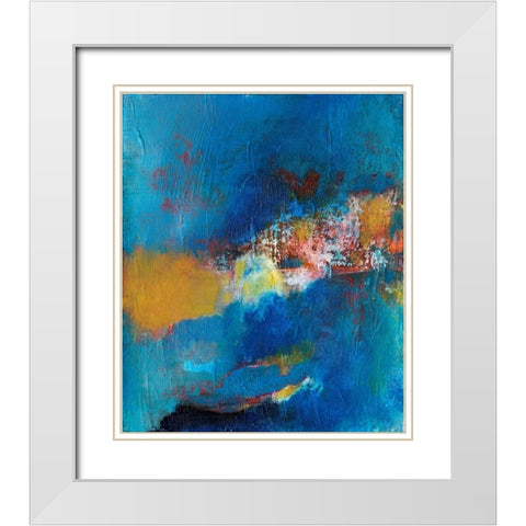 Rhapsody in Blue I White Modern Wood Framed Art Print with Double Matting by Fuchs, Jodi