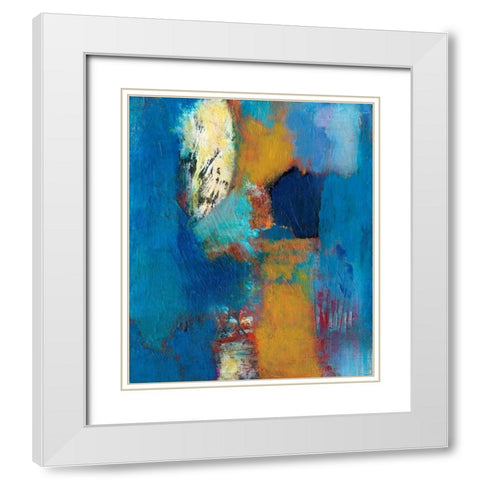 Rhapsody in Blue II White Modern Wood Framed Art Print with Double Matting by Fuchs, Jodi