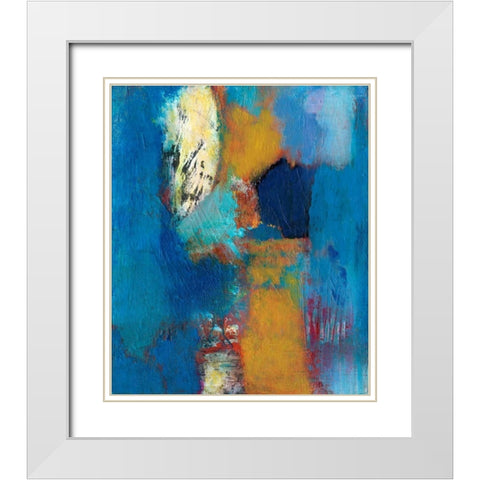 Rhapsody in Blue II White Modern Wood Framed Art Print with Double Matting by Fuchs, Jodi