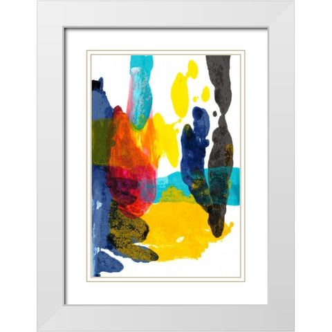 Paint Bloom III White Modern Wood Framed Art Print with Double Matting by Fuchs, Jodi