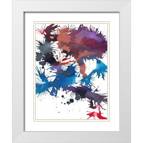 Fireworks I White Modern Wood Framed Art Print with Double Matting by Fuchs, Jodi