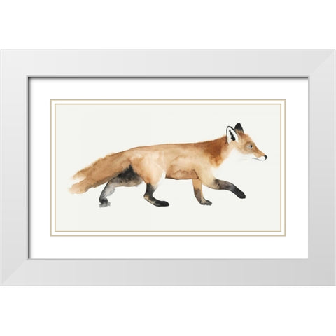 Fox Trot II White Modern Wood Framed Art Print with Double Matting by Popp, Grace