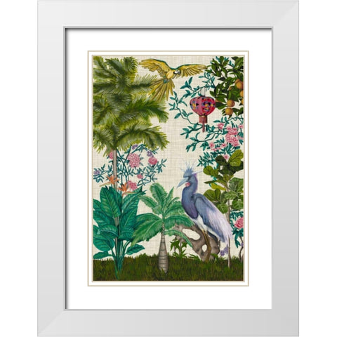 Paradis Chinoiserie I White Modern Wood Framed Art Print with Double Matting by McCavitt, Naomi