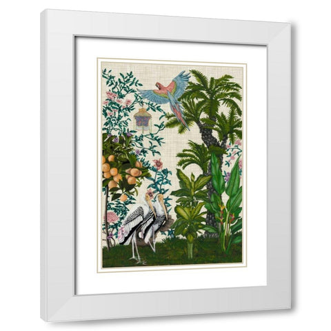 Paradis Chinoiserie II White Modern Wood Framed Art Print with Double Matting by McCavitt, Naomi