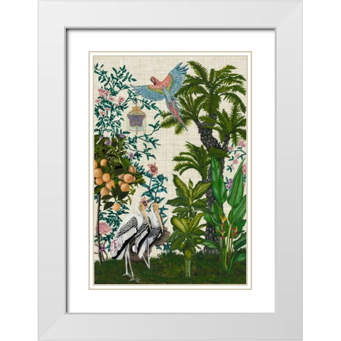 Paradis Chinoiserie II White Modern Wood Framed Art Print with Double Matting by McCavitt, Naomi
