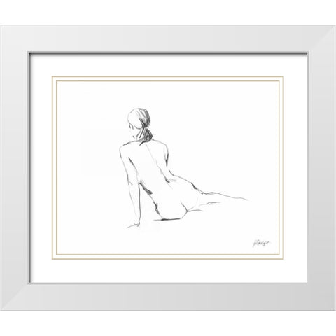Figure Contour I White Modern Wood Framed Art Print with Double Matting by Harper, Ethan