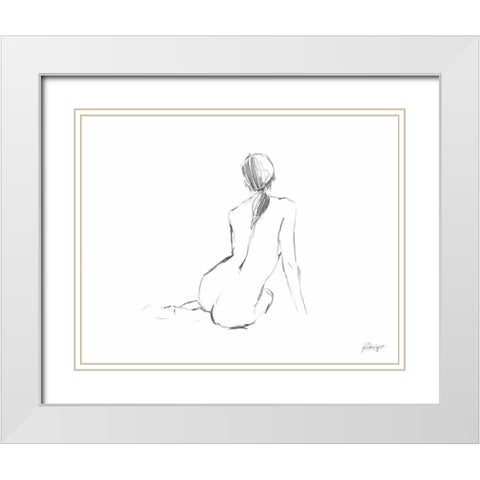 Figure Contour II White Modern Wood Framed Art Print with Double Matting by Harper, Ethan