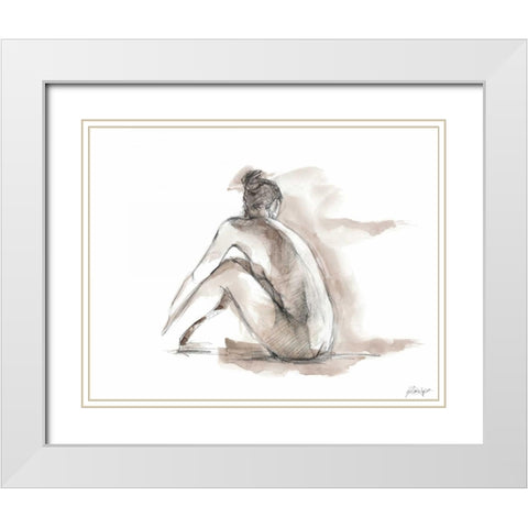 Gestural Figure Study I White Modern Wood Framed Art Print with Double Matting by Harper, Ethan
