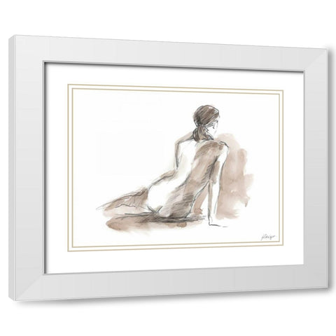 Gestural Figure Study III White Modern Wood Framed Art Print with Double Matting by Harper, Ethan