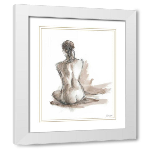 Gestural Figure Study IV White Modern Wood Framed Art Print with Double Matting by Harper, Ethan