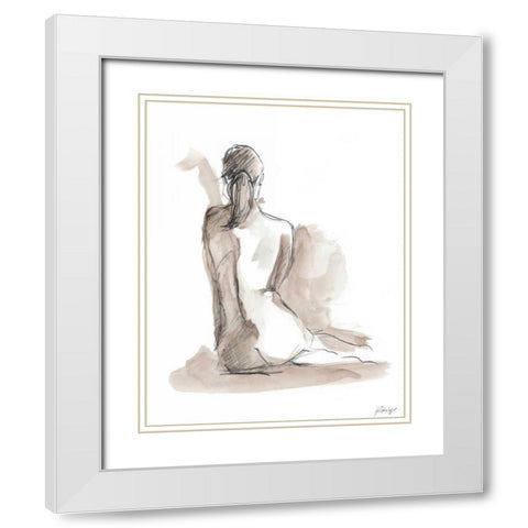 Gestural Figure Study V White Modern Wood Framed Art Print with Double Matting by Harper, Ethan