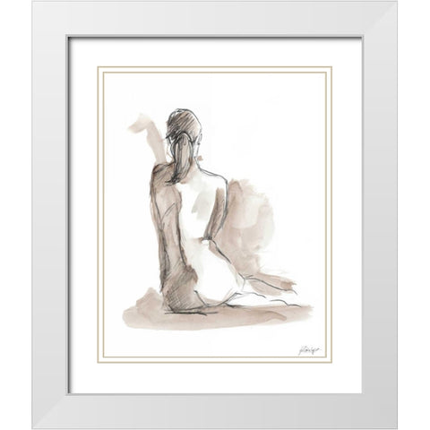 Gestural Figure Study V White Modern Wood Framed Art Print with Double Matting by Harper, Ethan