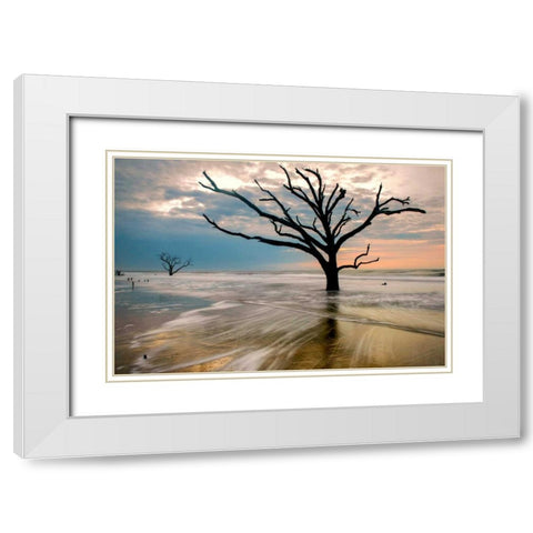 Hangin On White Modern Wood Framed Art Print with Double Matting by Head, Danny
