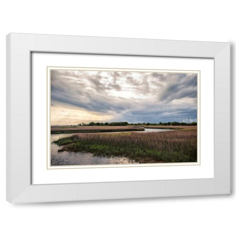 Low Country Sunset II White Modern Wood Framed Art Print with Double Matting by Head, Danny