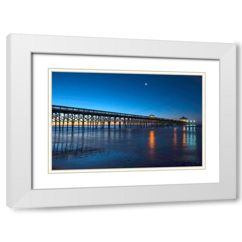 Coastal Daybreak White Modern Wood Framed Art Print with Double Matting by Head, Danny