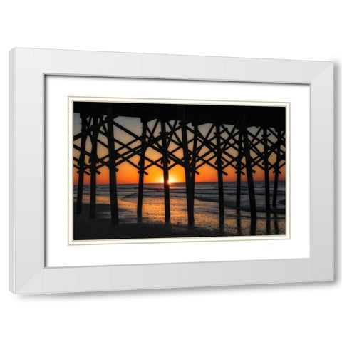 Under the Boardwalk White Modern Wood Framed Art Print with Double Matting by Head, Danny