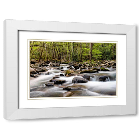 Rocky Flow White Modern Wood Framed Art Print with Double Matting by Head, Danny