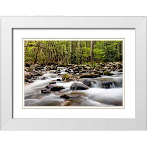 Rocky Flow White Modern Wood Framed Art Print with Double Matting by Head, Danny