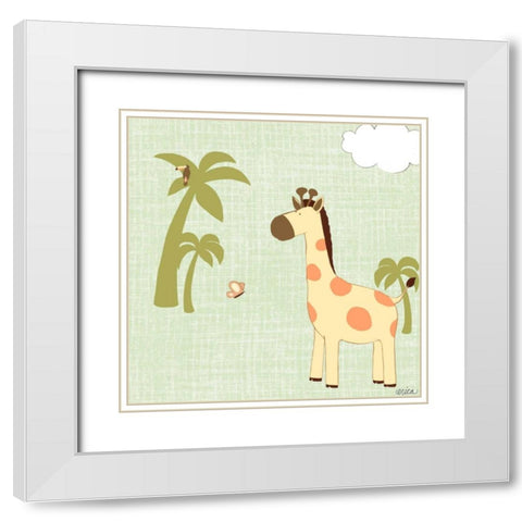 Baby Jungle I White Modern Wood Framed Art Print with Double Matting by Vess, June Erica