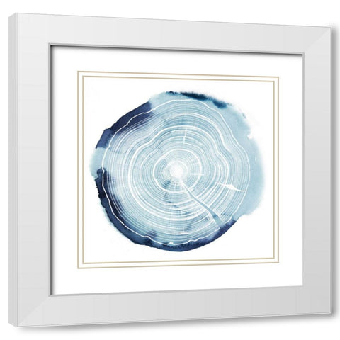 Tree Ring Overlay III White Modern Wood Framed Art Print with Double Matting by Popp, Grace