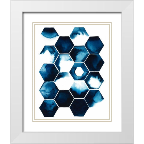 Stormy Geometry I White Modern Wood Framed Art Print with Double Matting by Popp, Grace