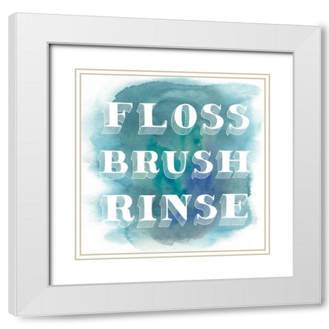 Bathroom Dos II White Modern Wood Framed Art Print with Double Matting by Popp, Grace