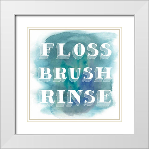 Bathroom Dos II White Modern Wood Framed Art Print with Double Matting by Popp, Grace