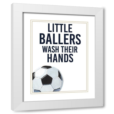 Little Ballers II White Modern Wood Framed Art Print with Double Matting by Studio W