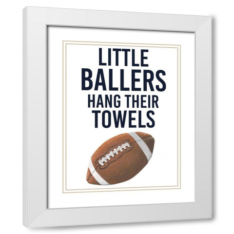 Little Ballers III White Modern Wood Framed Art Print with Double Matting by Studio W