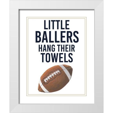 Little Ballers III White Modern Wood Framed Art Print with Double Matting by Studio W