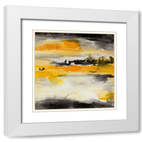 Paradise Island I White Modern Wood Framed Art Print with Double Matting by Combs, Joyce