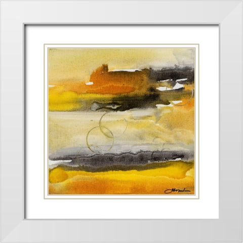 Paradise Island II White Modern Wood Framed Art Print with Double Matting by Combs, Joyce