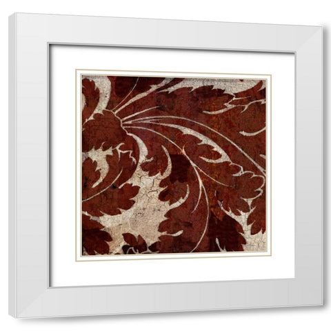 Crackled Tile I White Modern Wood Framed Art Print with Double Matting by Montillio, Louise