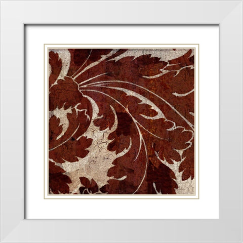 Crackled Tile I White Modern Wood Framed Art Print with Double Matting by Montillio, Louise
